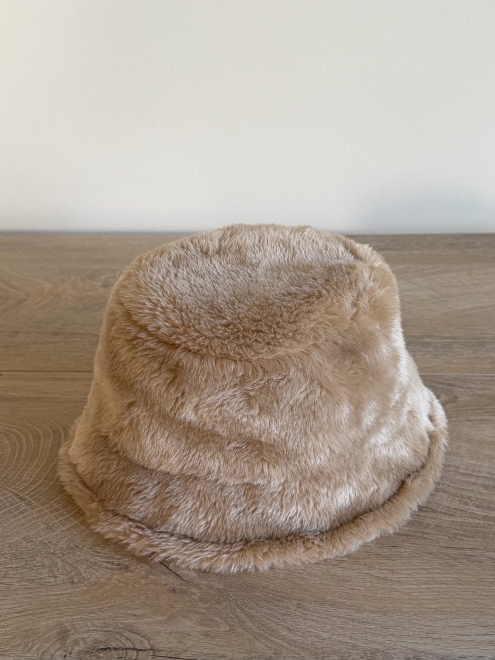 Coach Faux-Fur Bucket Hat in Light Tan